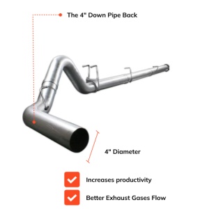 4" Down Pipe Back Exhaust for 6.4L Powerstroke 2008-2010