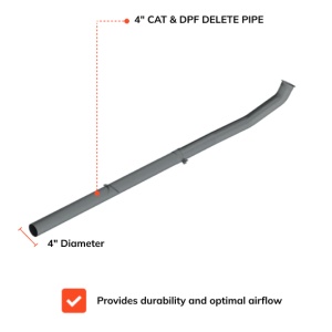 CAT & DPF Delete Pipe 2007.5-2012 Ram Cummins 6.7L