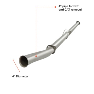 DPF & CAT Delete Pipe Aluminized | Ford Powerstroke Diesel 6.7 2011-2022