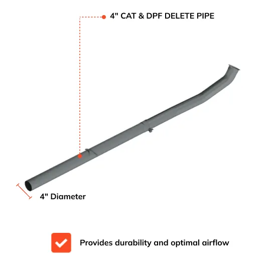 CAT & DPF Delete Pipe 2010-2012 Ram Cummins 6.7L