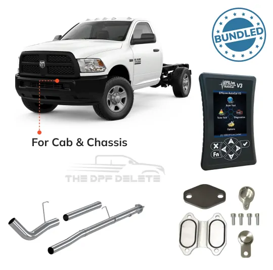 Cab & Chassis Ram Cummins 6.7L | Full Delete Bundle (DPF/DEF/EGR) | Delete Pipe | 2013-2018