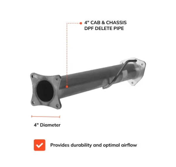 Cab & Chassis DPF Delete Pipe 2011-2012 Ram Cummins 6.7L