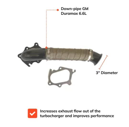 Down-pipe 2001-2004 GM Duramax 6.6L