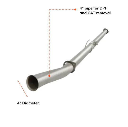 DPF & CAT Delete Pipe Aluminized | Ford Powerstroke Diesel 6.7 2011-2022